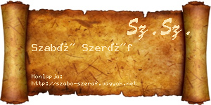 Szabó Szeráf névjegykártya